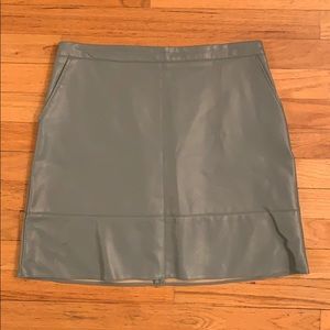 Blue faux leather skirt